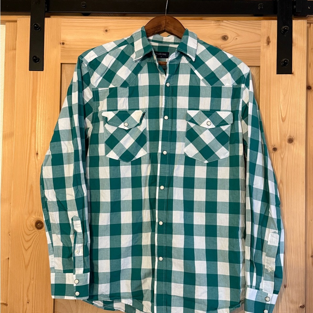 Green and White Badass Checkered Button Down Shirt